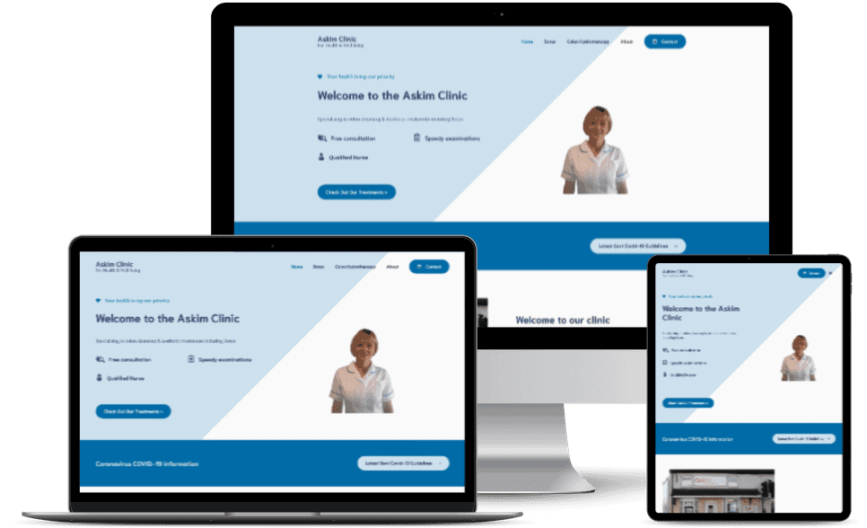 Askim Clinic Website Mockup