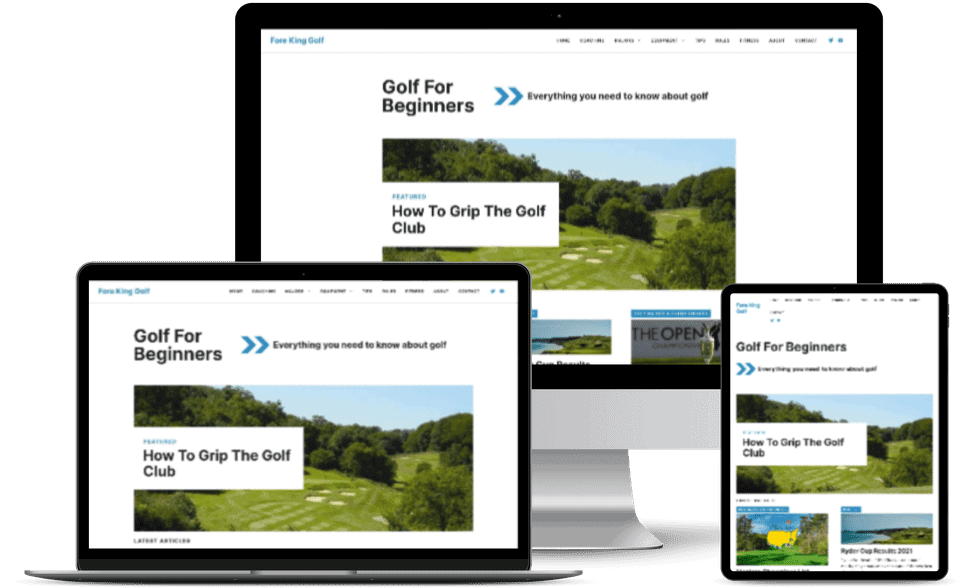 Fore King Golf Website Mockup